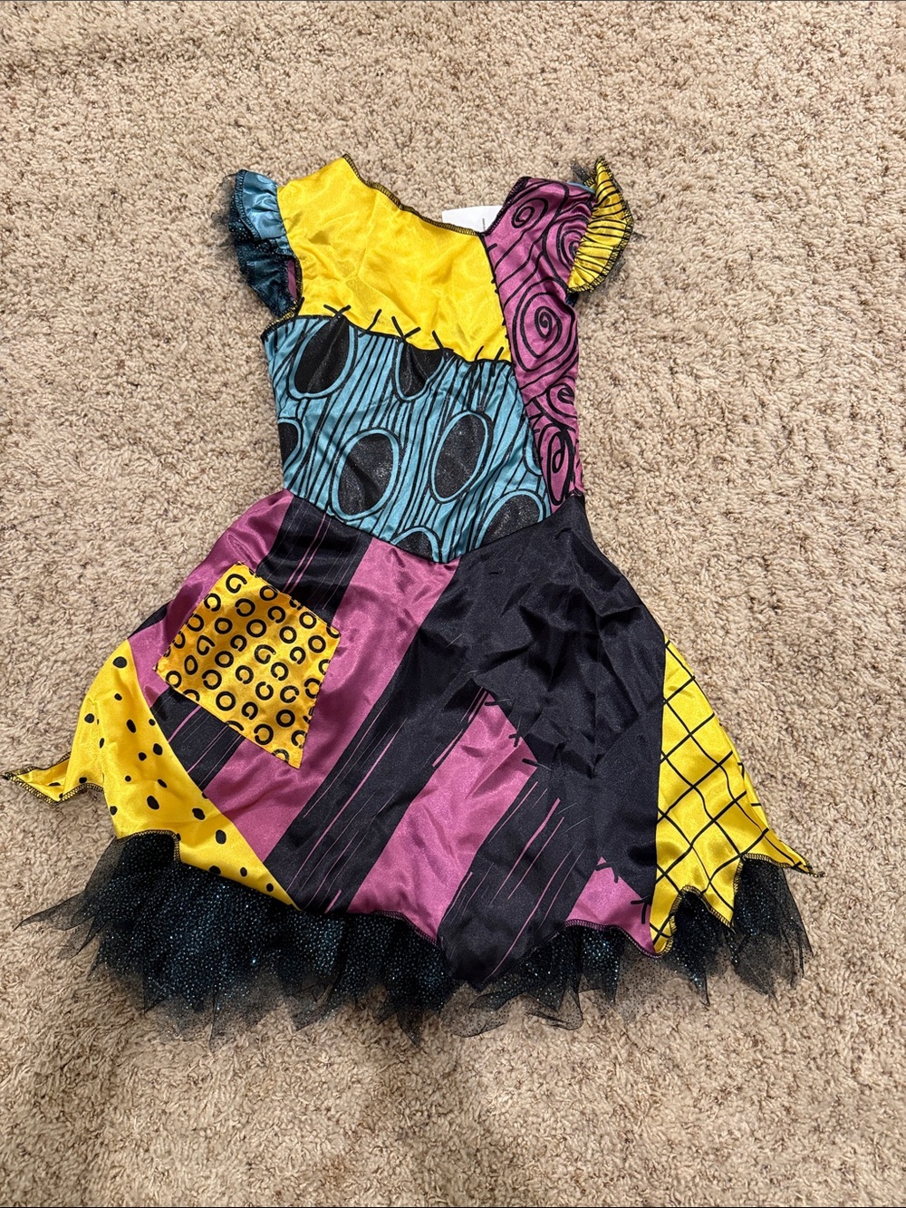 Kids Patchwork Halloween Dress Costume Sally Nightmare Before Christmas